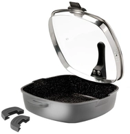 FUTURE Eckpfanne mit Siebglasdeckel, 2Thermogriffsch&uuml;tzern