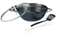 Gusseisen Wok-Set / Multifunktionstopf 5-tlg.