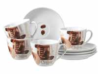 Mäser, Serie Latte Macchiato, Cappuccinotassen-Set mit Untertasse für 4 Personen