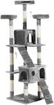 PawHut Katzenbaum Kratzbaum Katzenkratzbaum Kletterbaum Katze Sisal (Grau)