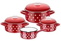 Kochtopf-Set P&uuml;nktchen 7-tlg. rot/wei&szlig;