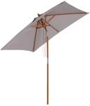 Sonnenschirm Knickbarer Gartenschirm 3-stufig einstellbar Holz+Polyester Grau 200 x