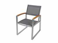 Harms Stuhl mit Armlehnen AVA, 2er-Set, Sitzfläche und Rückenlehne aus grauem