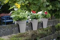 KHW Gel&auml;nderblumentopf Flowerclip, 3er Set, grau