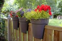 KHW Gel&auml;nderblumentopf Flowerclip, 3er Set, anthrazit