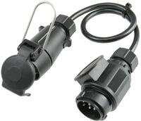 Adapterkabel Anh&auml;ngerkupplung 0,6 m 7-polige Kupplung und 13-poliger Stecker mit