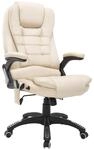 B&uuml;rosessel mit 6 Punkt Vibrations Massage mit W&auml;rmefunktion drehbar beige