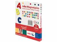 roba Magnet Buchstaben, ABC Set 31tlg, Magnetpins aus Holz, Schul-Spielzeug für