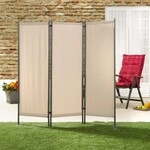 3tlg. Paravent Stellwand aus Polyester, ca. 150 x 156 cm - Natur