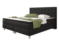 Boxspringbett K&ouml;ln 180x200 Webstoff Schwarz