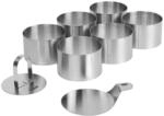 Dessert- und Speiseringe Set, 8-teilig, Edelstahl, 6 Ringe, 1 Heber, 1 Stempel,