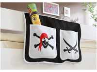 Bett-Tasche für Hoch- und Etagenbetten "Pirat schwarz-weiß"