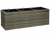 Pflanzkübel Polyrattan 102 x 36 x 36 cm, für Innen und Außen, Bewässerungssystem,