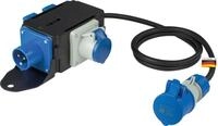 Camping Stromverteiler mit CEE Stecker, 2 x Schuko und 1 x CEE Steckdosen und