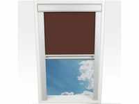 Dachfensterrollo Verdunklung, 54 x 38,3 cm (Höhe x Breite), braun/silber