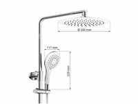 EISL Duschset GRANDE VITA Duschsystem mit Thermostat und Ablage, Chrom/Weiß