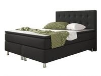 Boxspringbett K&ouml;ln 140x200 Webstoff Schwarz