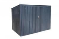 Metall M&uuml;lltonnenbox und Aufbewahrungsbox 7x3 dunkelgrau