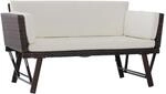 Polyrattan Gartensofa 2 Sitzer Loungesofa Gartenliege klappbar Braun