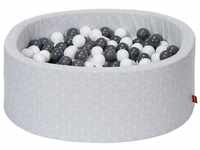 Bällebad soft - "Geo cube grey" - 300 balls grey/creme