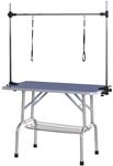 Tierpflegetisch mit Unterkorb h&ouml;henverstellbar klappbar Edelstahl Metall Blau 107 x