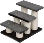 Katzentreppe 3 Stufen Pl&uuml;sch Dunkelgrau 45 x 35 x 34 cm