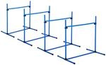 Agility H&uuml;rdenset Slalom Stangen Hunde Training Set 4 x H&uuml;rden Blau