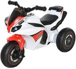 HOMCOM Kinder-Motorad Rutscherfahrzeug f&uuml;r 18-36 Monate mit Musik Wei&szlig;