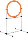 PawHut Hundetrainingsset f&uuml;r Agility-Training tragbar PE Wei&szlig; + Orange 74,5 x 66 x
