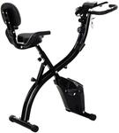 Heimtrainer X-Bike Fahrradtrainer LCD-Display klappbar Schwarz