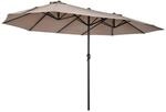 Doppelsonnenschirm Gartenschirm Marktschirm mit Handkurbel 460 x 270 cm