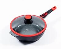 Click-Grip Bratpfanne Aluguss mit Keramikbeschichtung &Oslash;24cm mit Glasdeckel