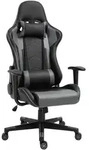 Ergonomischer B&uuml;rostuhl Gaming Stuhl Kunstleder Schaumstoff Schwarz