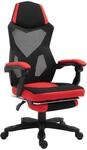 Ergonomischer B&uuml;rostuhl Gaming Stuhl Drehstuhl mit Fu&szlig;st&uuml;tze Schwarz