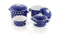 Kochtopf-Set P&uuml;nktchen 7-tlg. blau/wei&szlig;