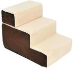 Hundetreppe Katzentreppe Einstiegshilfe 3 Stufen Haustier Pl&uuml;sch Beige