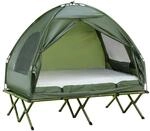 Campingzelt Erh&ouml;htes Campingbett Kuppelzelt Luftmatratze mit Pumpe