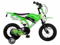 Volare Motorrad Kinderfahrrad - Jungen - 12 Zoll - Grün - Zwei Handbremsen