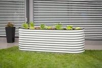 50NRTH Westmann Metall Hochbeet Oval silber 240x80x82 cm