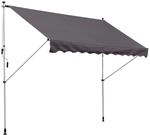 Markise Klemmmarkise Faltarm Handkurbel Balkon 3 x 1,5 m Alu Grau