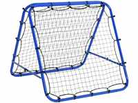 HOMCOM Fußball Rebounder Kickback Tor beidseitiger Rückprallwand Netz Stahl