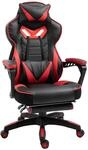 Vinsetto Ergonomischer Gaming Stuhl, Drehstuhl, einziehbare Fu&szlig;st&uuml;tze,...