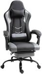 Vinsetto Ergonomischer Gaming Stuhl H&ouml;henverstellbar mit Lendenkissen Fu&szlig;st&uuml;tze