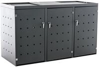 3er M&uuml;lltonnenverkleidung M&uuml;lltonnenbox Nelli, Anthrazit