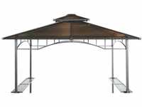 Ersatzdach Hardtop BBQ Pavillon 1,5x2,4m Doppelstegplatten Polycarbonat Braun