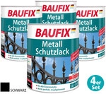 Baufix Metall-Schutzlack, Schwarz, 4er-Set