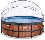 Exit Toys EXIT Wood Pool &oslash;450x122cm mit Sandfilterpumpe und Abdeckung - Braun