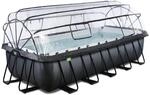 EXIT Black Leather Pool 540x250x122cm mit Sandfilterpumpe und Abdeckung und