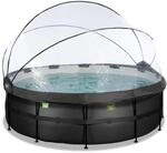 Exit Toys EXIT Black Leather Pool &oslash;427x122cm mit Sandfilterpumpe und Abdeckung -