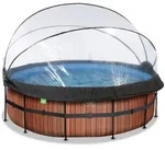 Exit Toys EXIT Wood Pool &oslash;427x122cm mit Sandfilterpumpe und Abdeckung - Braun